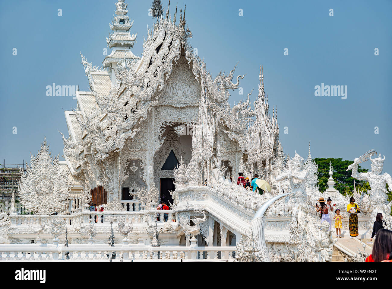 Wat Rong Khun, Le Temple blanc, Thaïlande Banque D'Images