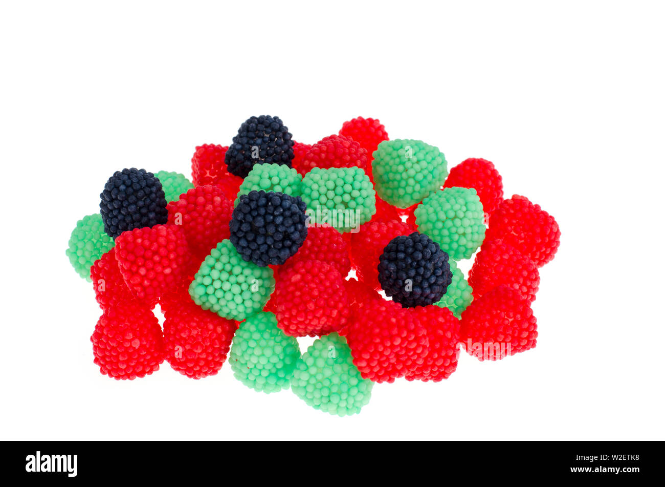 Moelleux sucré bonbons couleur isolé sur fond blanc. Banque D'Images