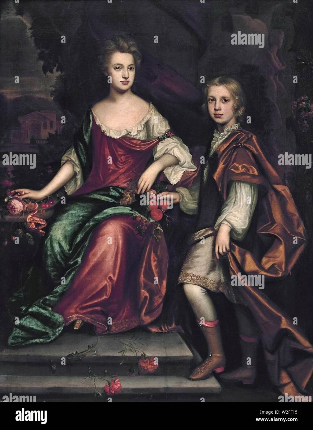 Bertie Charles (1678-1730) et sa sœur Elizabeth Bertie (1675-1738), plus tard Lady Fitzwalter, par cercle de Thomas Murray. Banque D'Images