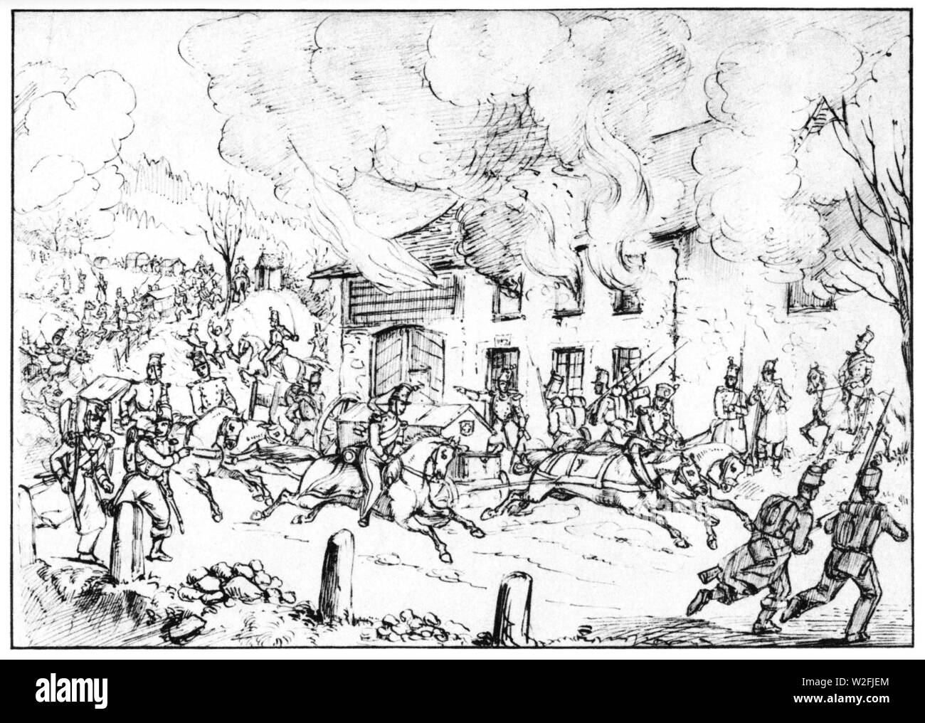 Charles-Alexandre Steinhäuslin 12 - La deuxième division pénètre dans le canton de Lucerne (du 22.11.1847). Banque D'Images