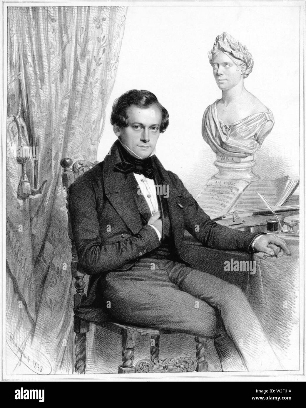 Charles-Auguste de Bériot par Charles Baugniet 1838. Banque D'Images
