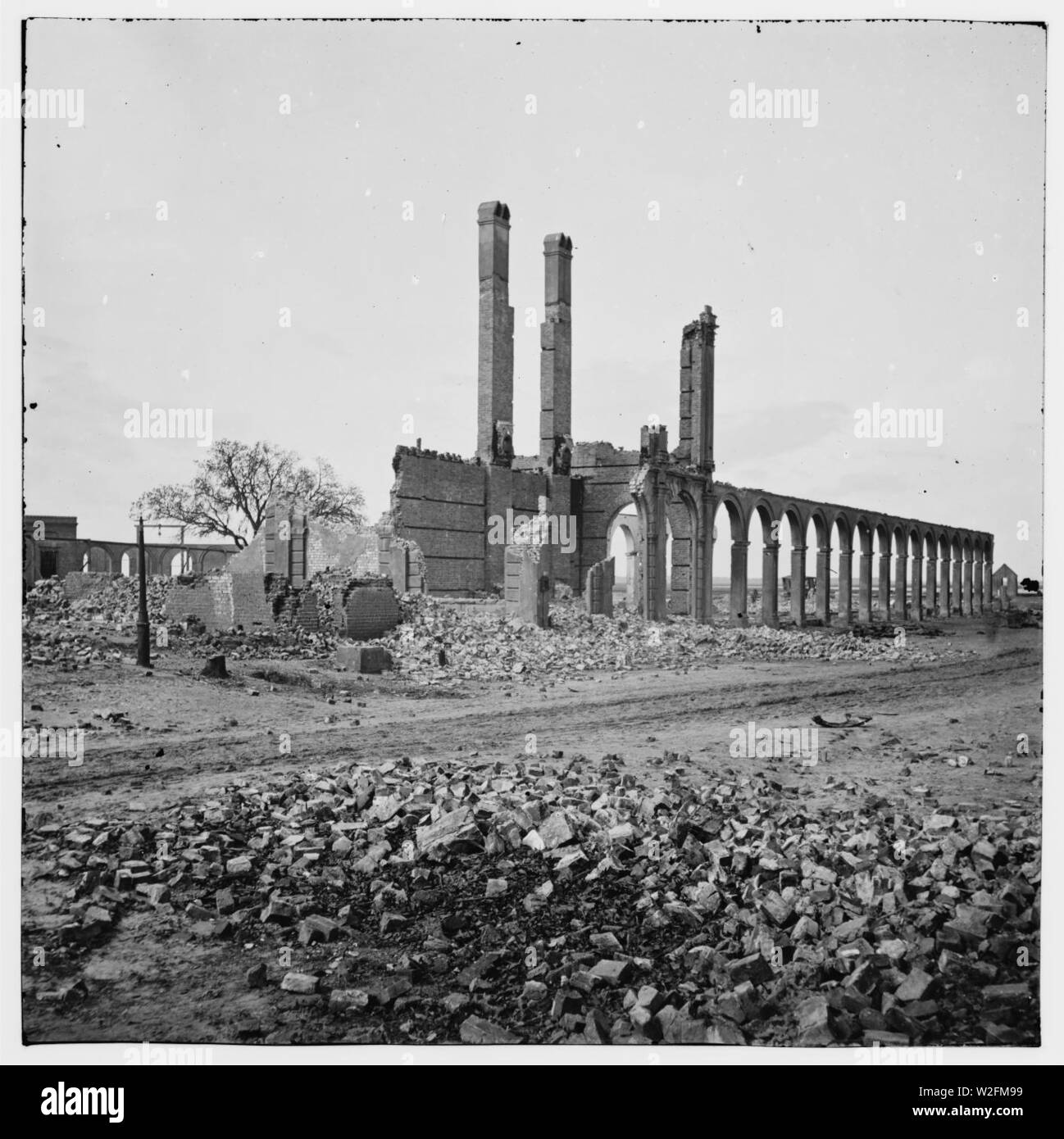 Charleston, Caroline du Sud. Ruines de la North Eastern Railroad depot Banque D'Images