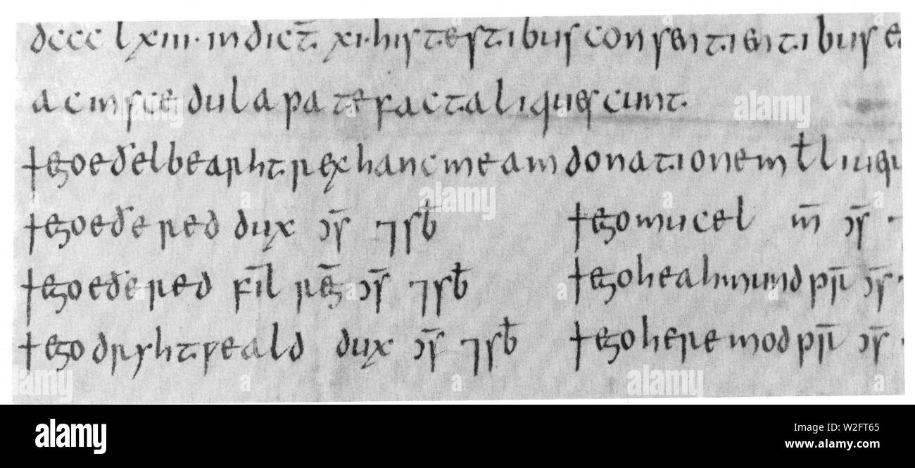 S 332 863 Charte datée du roi AEthelberht du Wessex. Banque D'Images