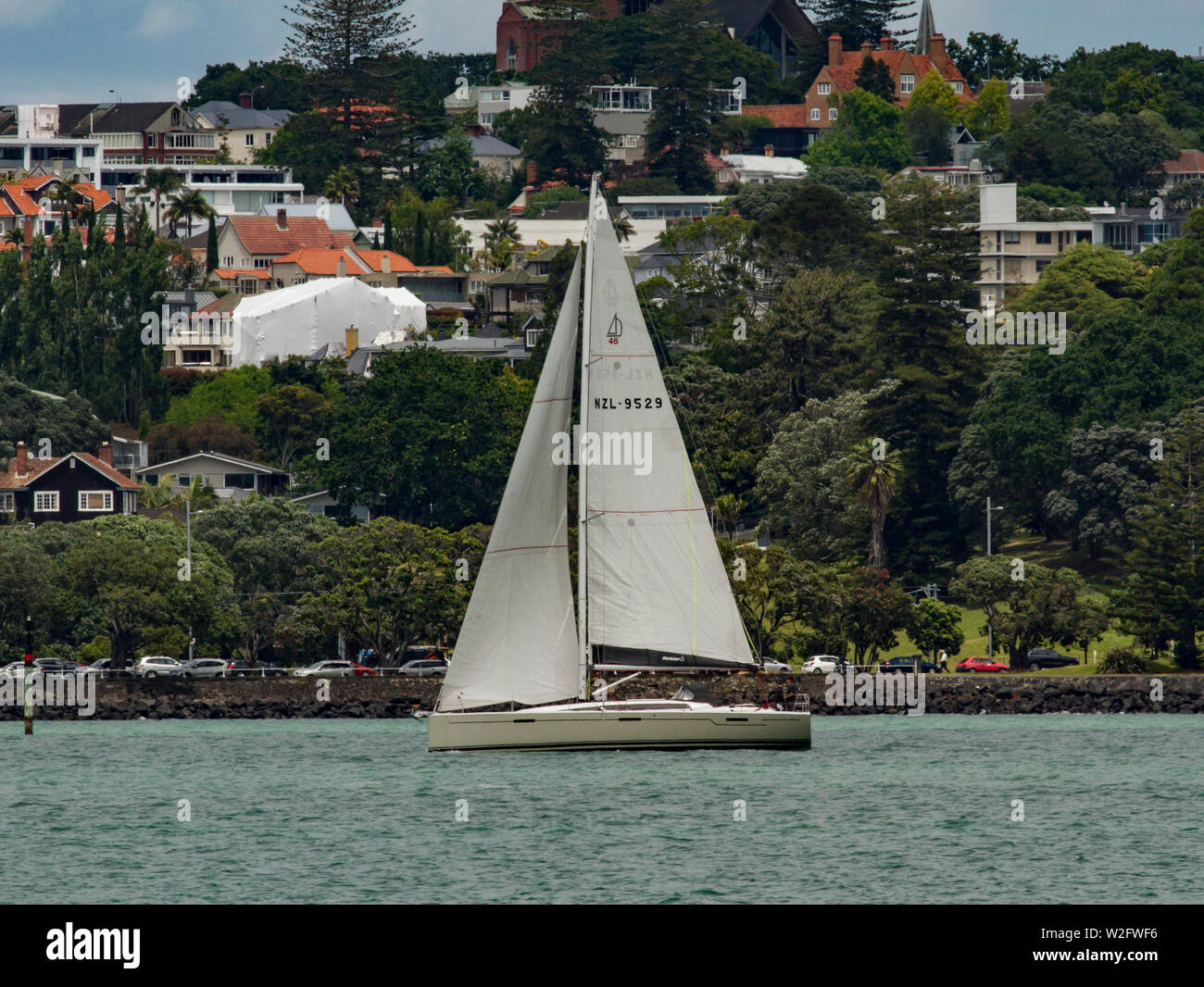 Yachts au front de mer d'Auckland, Nouvelle-Zélande Banque D'Images