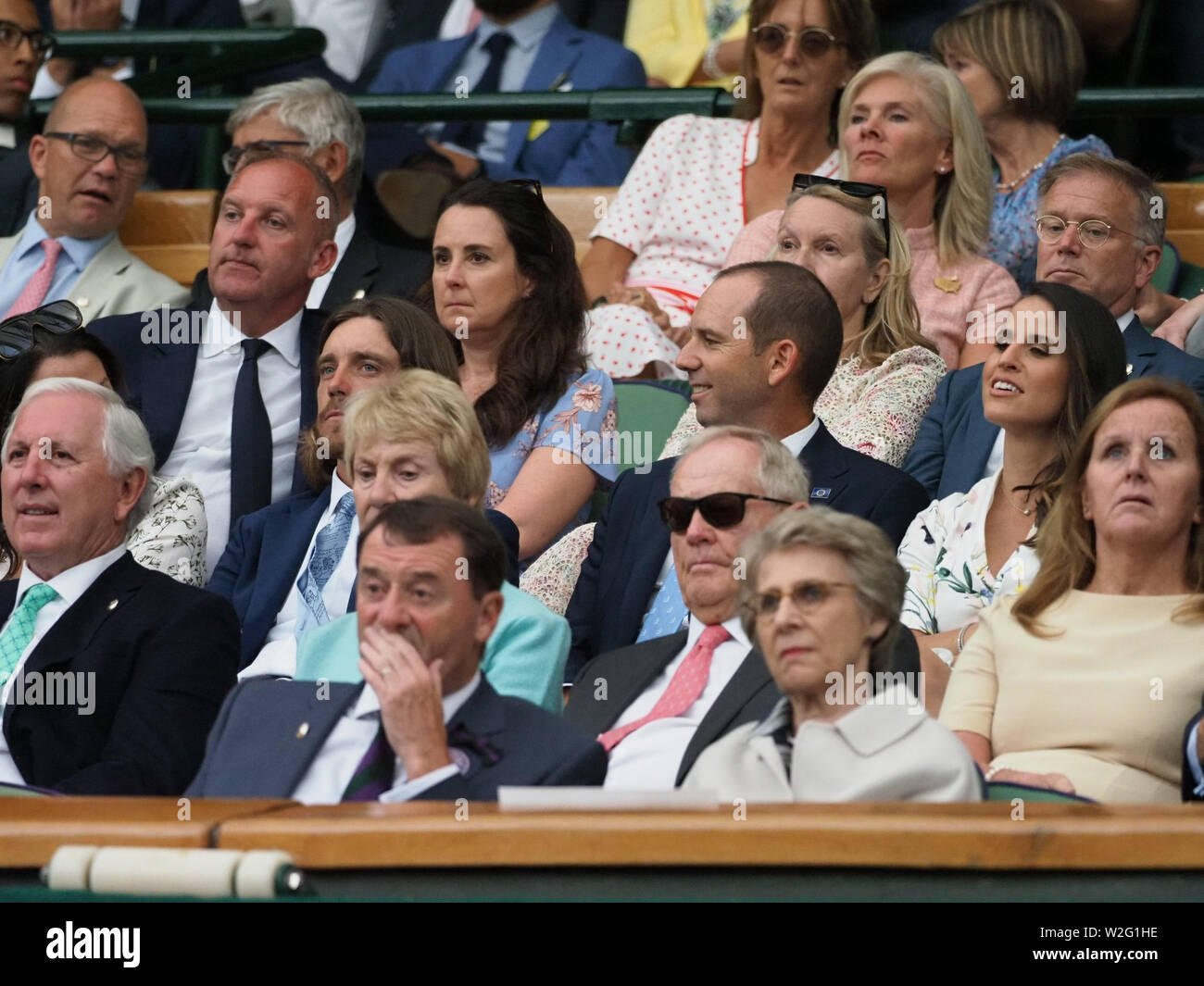 Londres, Royaume-Uni. 08 juillet, 2019. Londres, ANGLETERRE - 08 juillet : Atmosphère assiste à la septième journée du championnat de tennis de Wimbledon à l'All England Lawn Tennis et croquet Club le 08 juillet 2019, à Londres, en Angleterre. Personnes : Atmosphère tempêtes Crédit : Media Group/Alamy Live News Banque D'Images