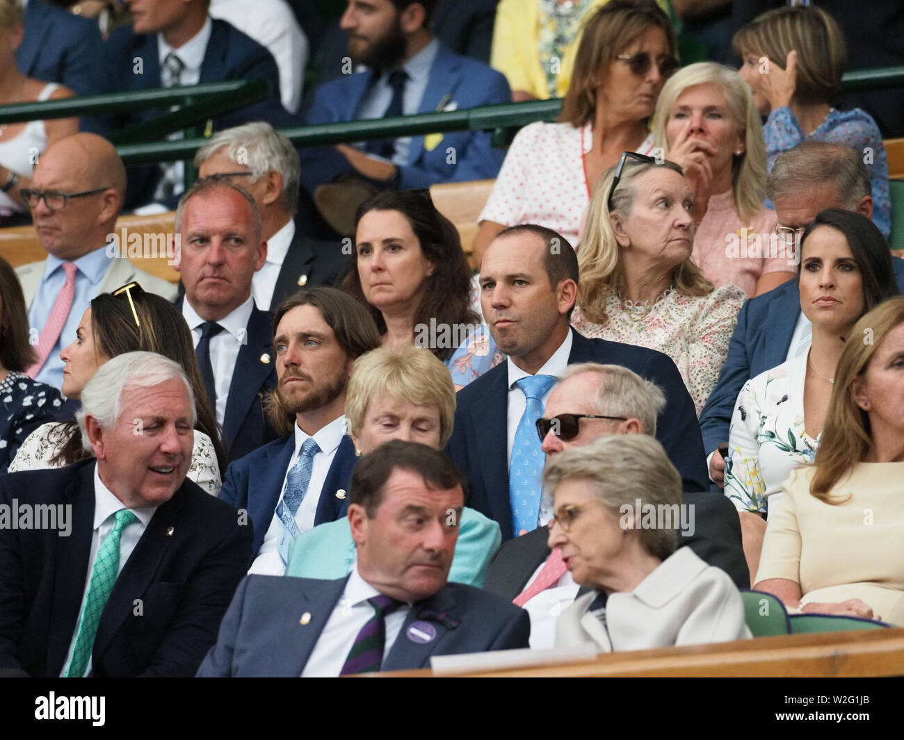 Londres, Royaume-Uni. 08 juillet, 2019. Londres, ANGLETERRE - 08 juillet : Atmosphère assiste à la septième journée du championnat de tennis de Wimbledon à l'All England Lawn Tennis et croquet Club le 08 juillet 2019, à Londres, en Angleterre. Personnes : Atmosphère tempêtes Crédit : Media Group/Alamy Live News Banque D'Images