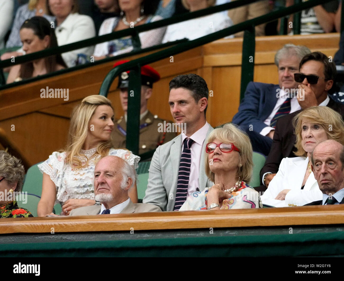 Londres, Royaume-Uni. 08 juillet, 2019. Londres, ANGLETERRE - 08 juillet : Atmosphère assiste à la septième journée du championnat de tennis de Wimbledon à l'All England Lawn Tennis et croquet Club le 08 juillet 2019, à Londres, en Angleterre. Personnes : Atmosphère tempêtes Crédit : Media Group/Alamy Live News Banque D'Images