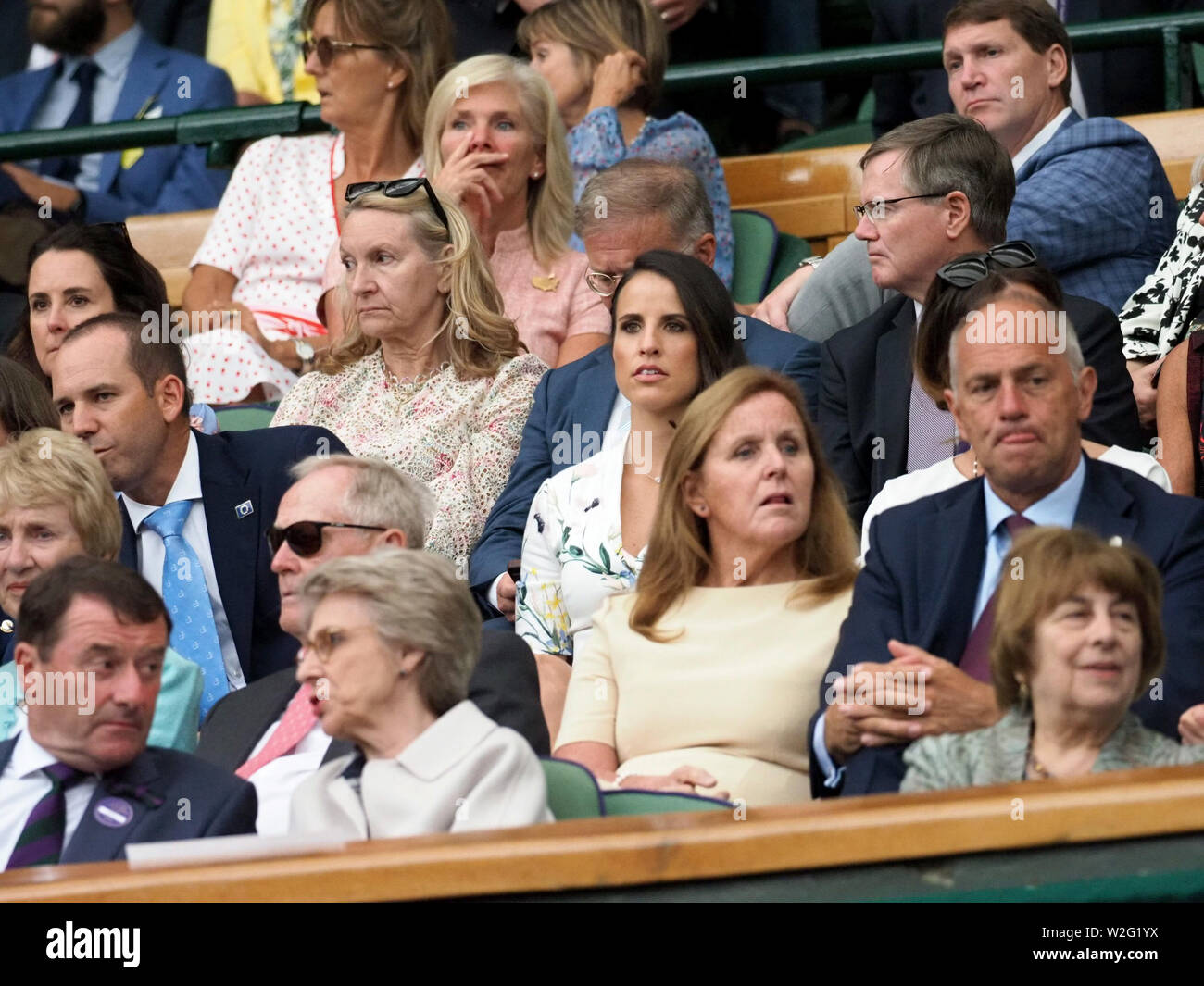 Londres, Royaume-Uni. 08 juillet, 2019. Londres, ANGLETERRE - 08 juillet : Atmosphère assiste à la septième journée du championnat de tennis de Wimbledon à l'All England Lawn Tennis et croquet Club le 08 juillet 2019, à Londres, en Angleterre. Personnes : Atmosphère tempêtes Crédit : Media Group/Alamy Live News Banque D'Images