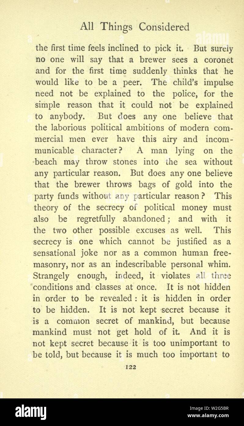 Chesterton - Tout compte fait, p. 122. Banque D'Images