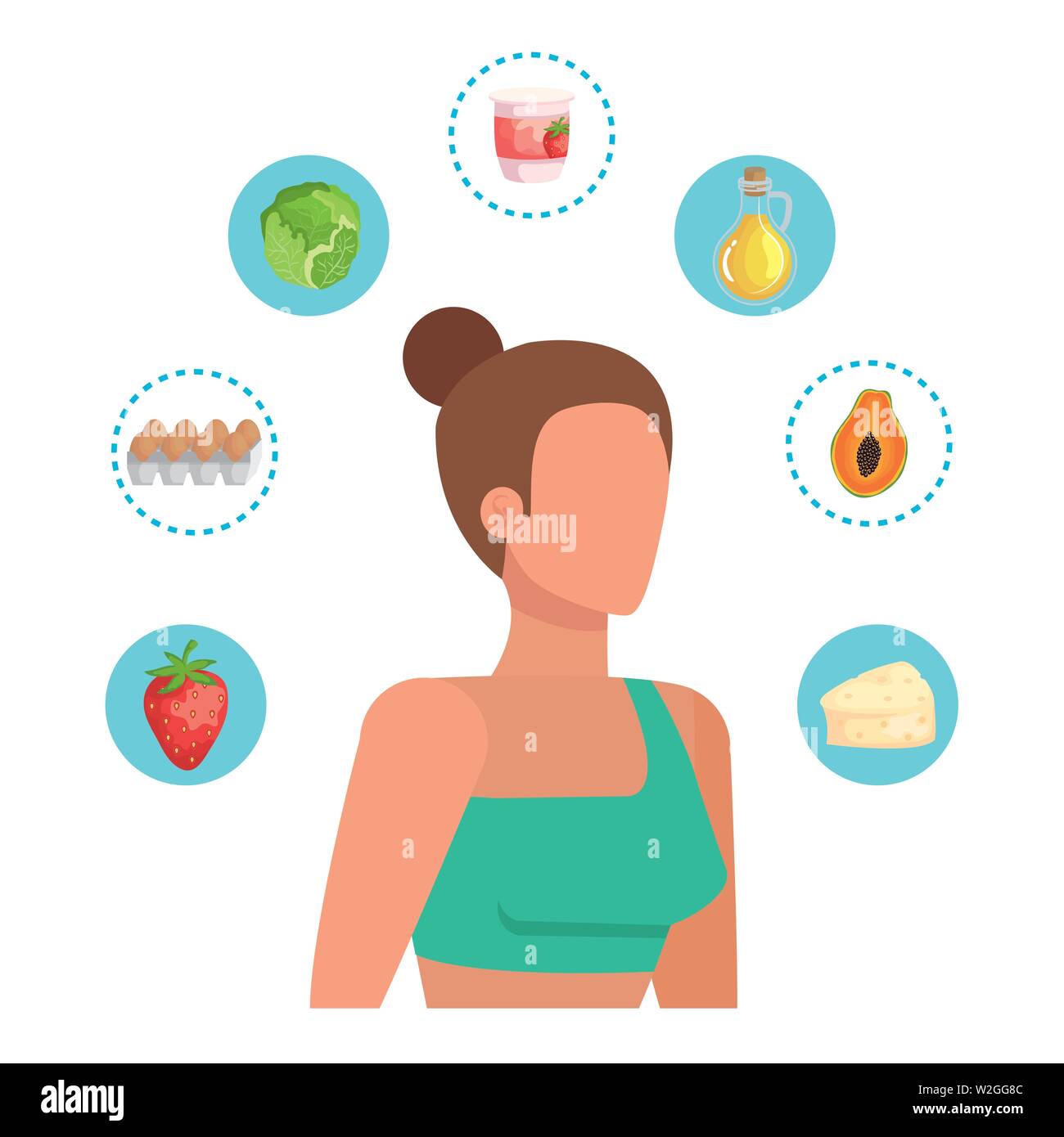 Young sport femme avec des aliments sains Illustration de Vecteur