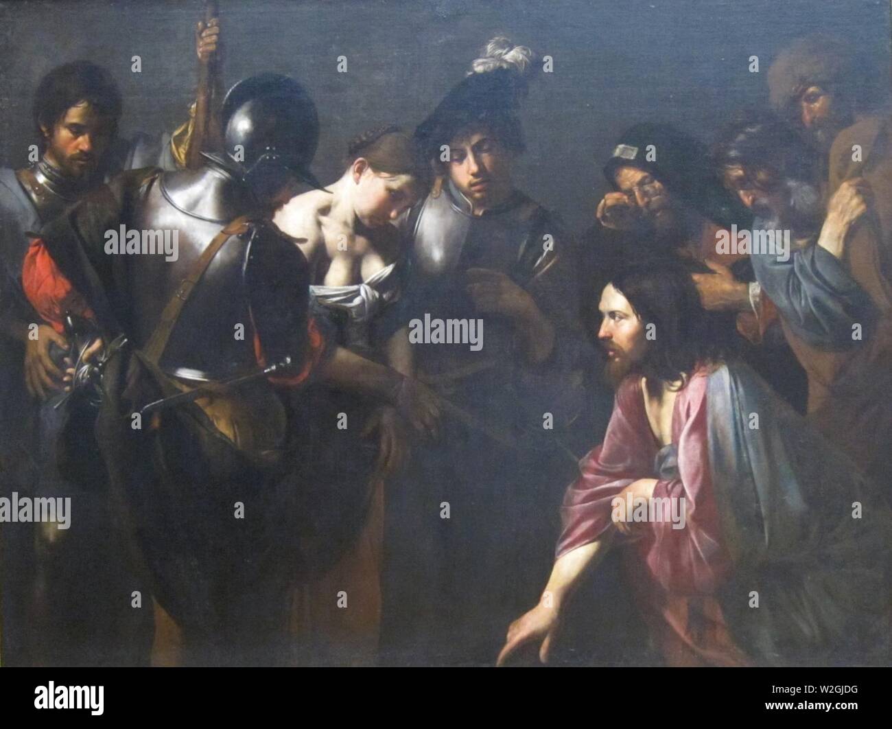 Le Christ et la femme adultère par Valentin de Boulogne, Banque D'Images