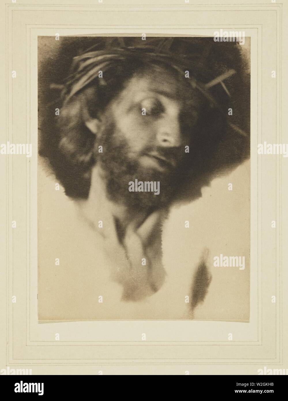Le Christ avec couronne d'épines, regardant vers le bas à droite Banque D'Images