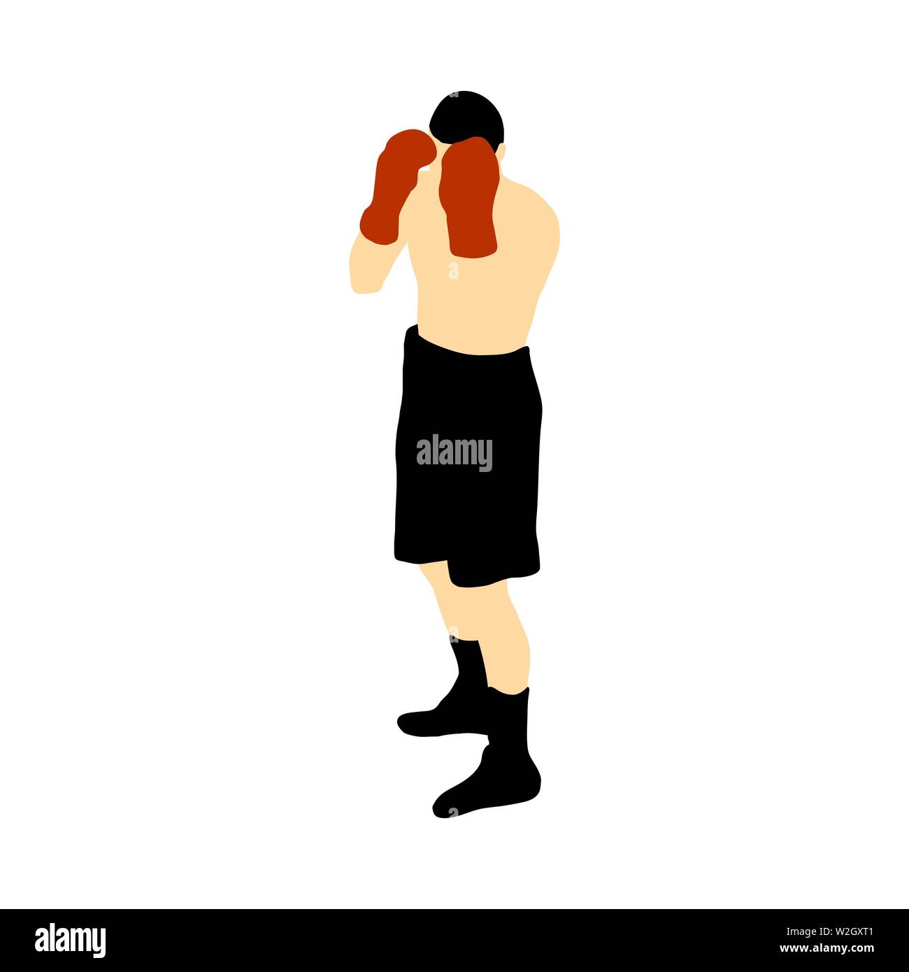 Silhouette de boxe. EPS entièrement modifiable 10 vector illustration. Illustration de Vecteur