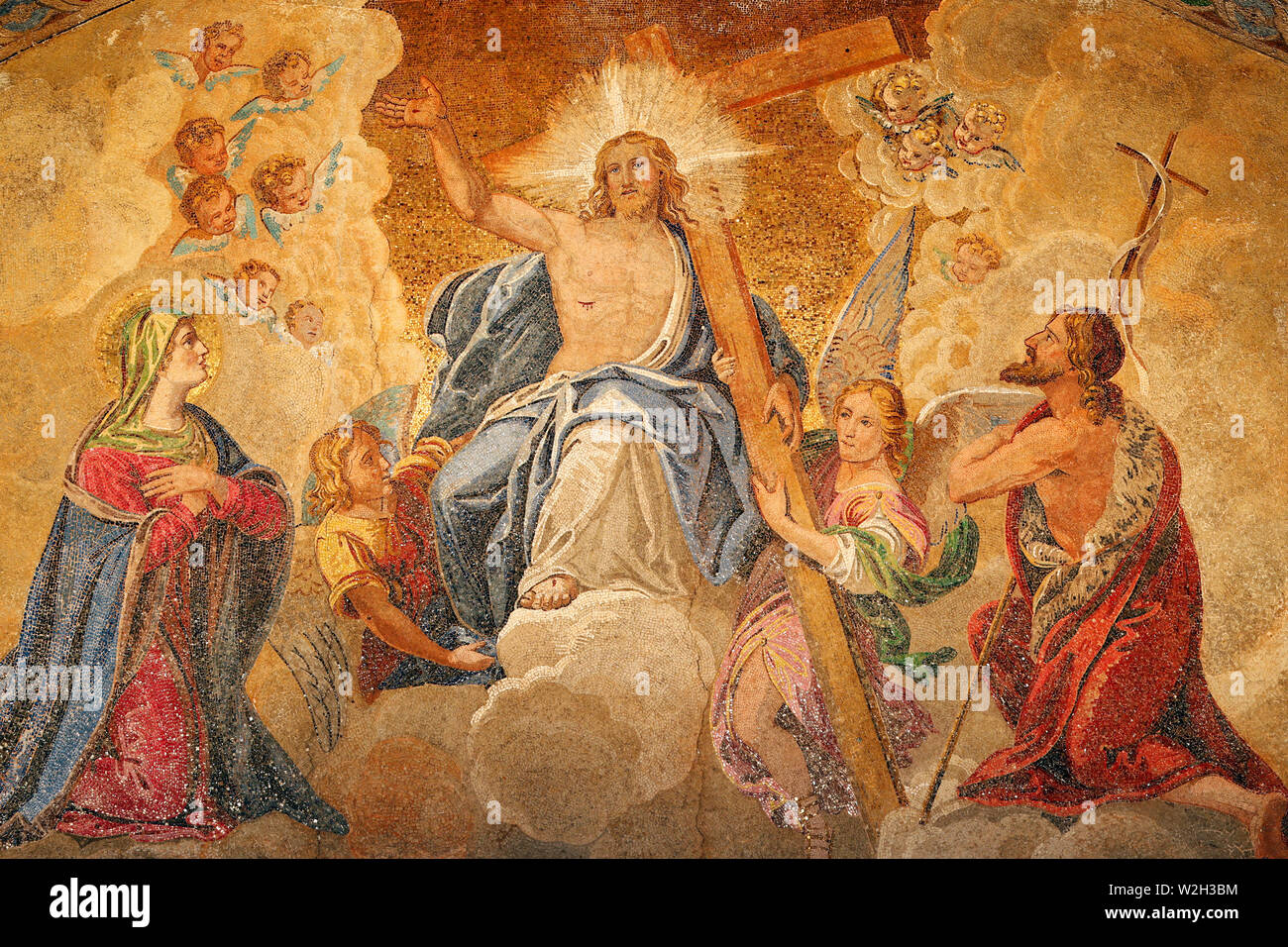La basilique de San Marco. Jésus : le Jugement Dernier mosaïque byzantine. Mosaïque. Venise. L'Italie. Banque D'Images