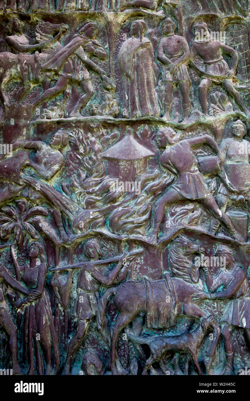 Reliefs à San Nicolo (Nicolas) basilique-cathédrale, Noto, Sicile (Italie). Banque D'Images