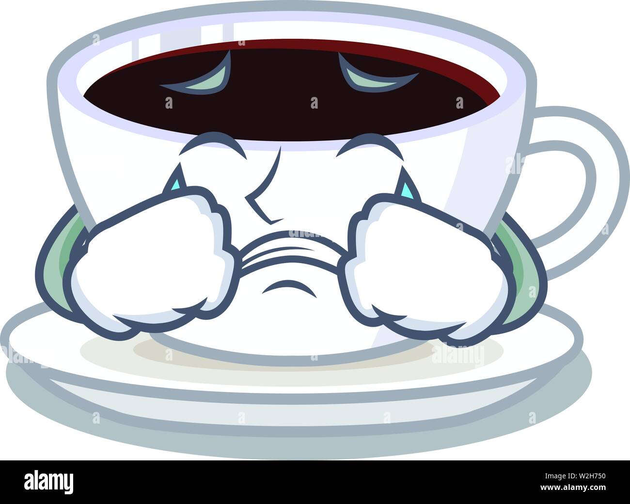 Pleurer de latte macchiato dans la forme cartoos Illustration de Vecteur