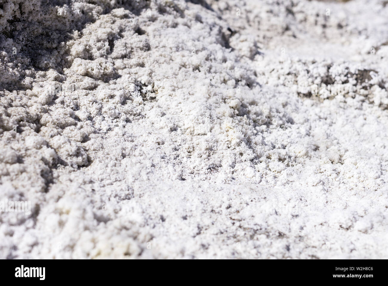 Vue de près des gisements de sel à Laguna Aguada Blanca y réserve naturelle en Pérou. Banque D'Images