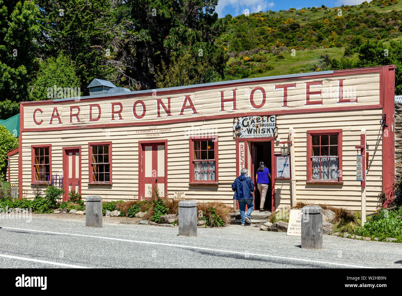 L'emblématique Cardrona Hotel dans le village de Cardrona, (près de Wanaka), Île du Sud, Nouvelle-Zélande Banque D'Images