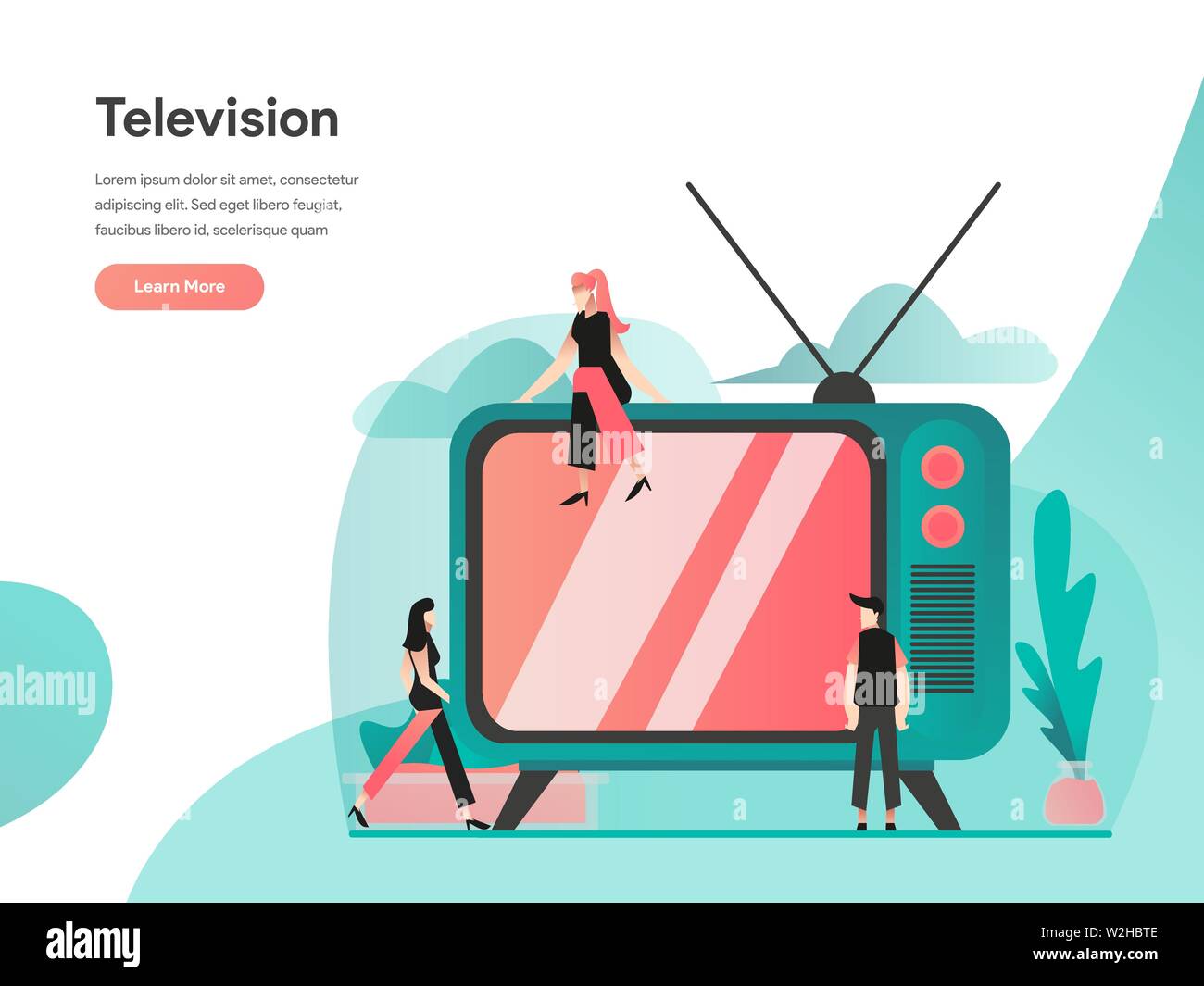 Concept Illustration de la télévision. Une télévision moderne design de conception de page web pour le site Web et site web mobile.Vector illustration EPS 10 Illustration de Vecteur