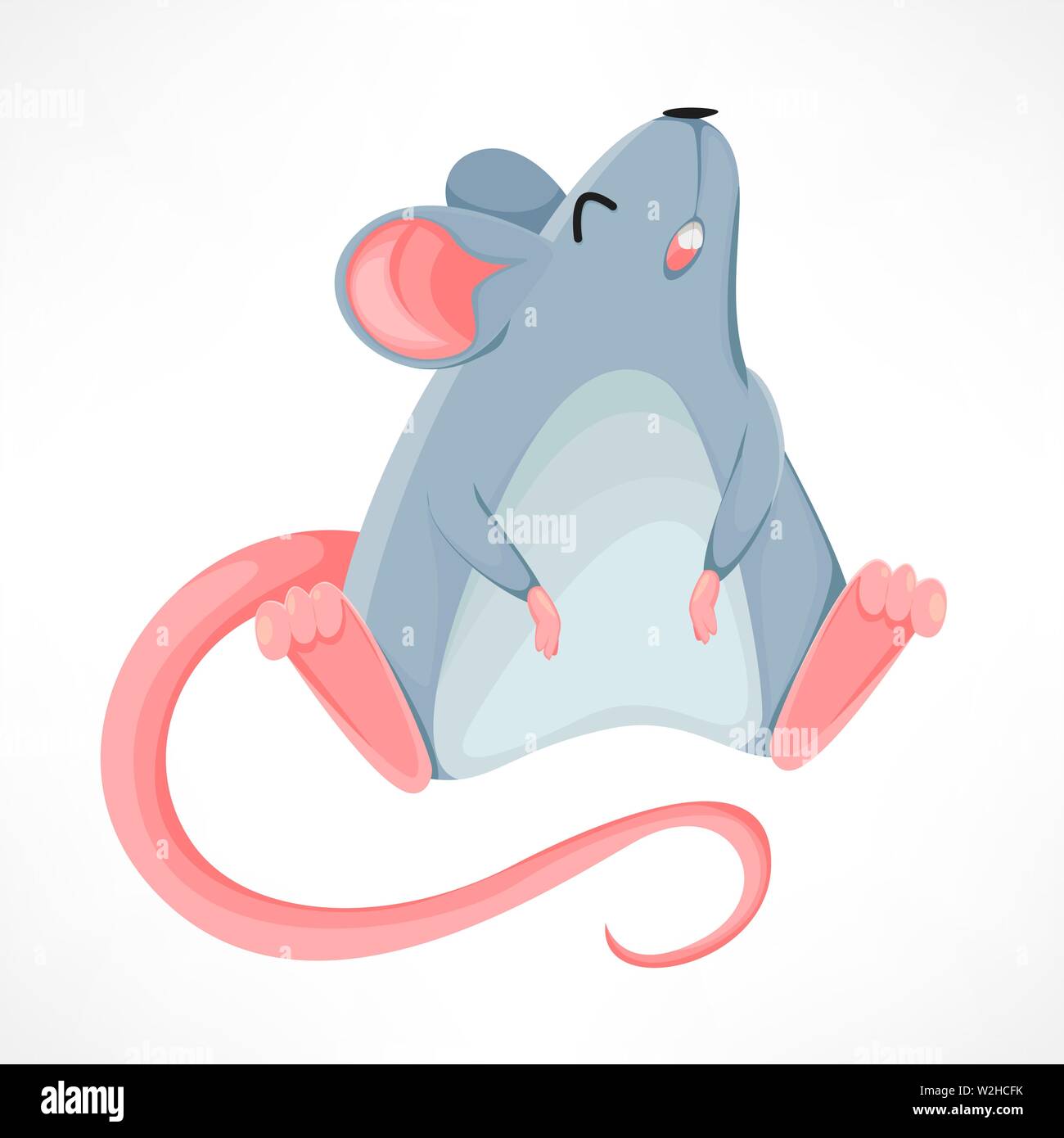 Drôle de personnage de rat. Année du Rat. Le Nouvel An chinois 2020 symbole. Vector illustration sur fond blanc Illustration de Vecteur