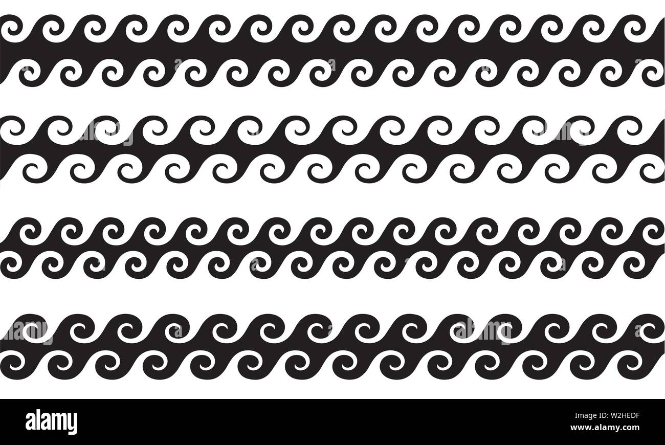 Ensemble de lignes horizontales ondulées. L'élément vecteur conception Illustration de Vecteur