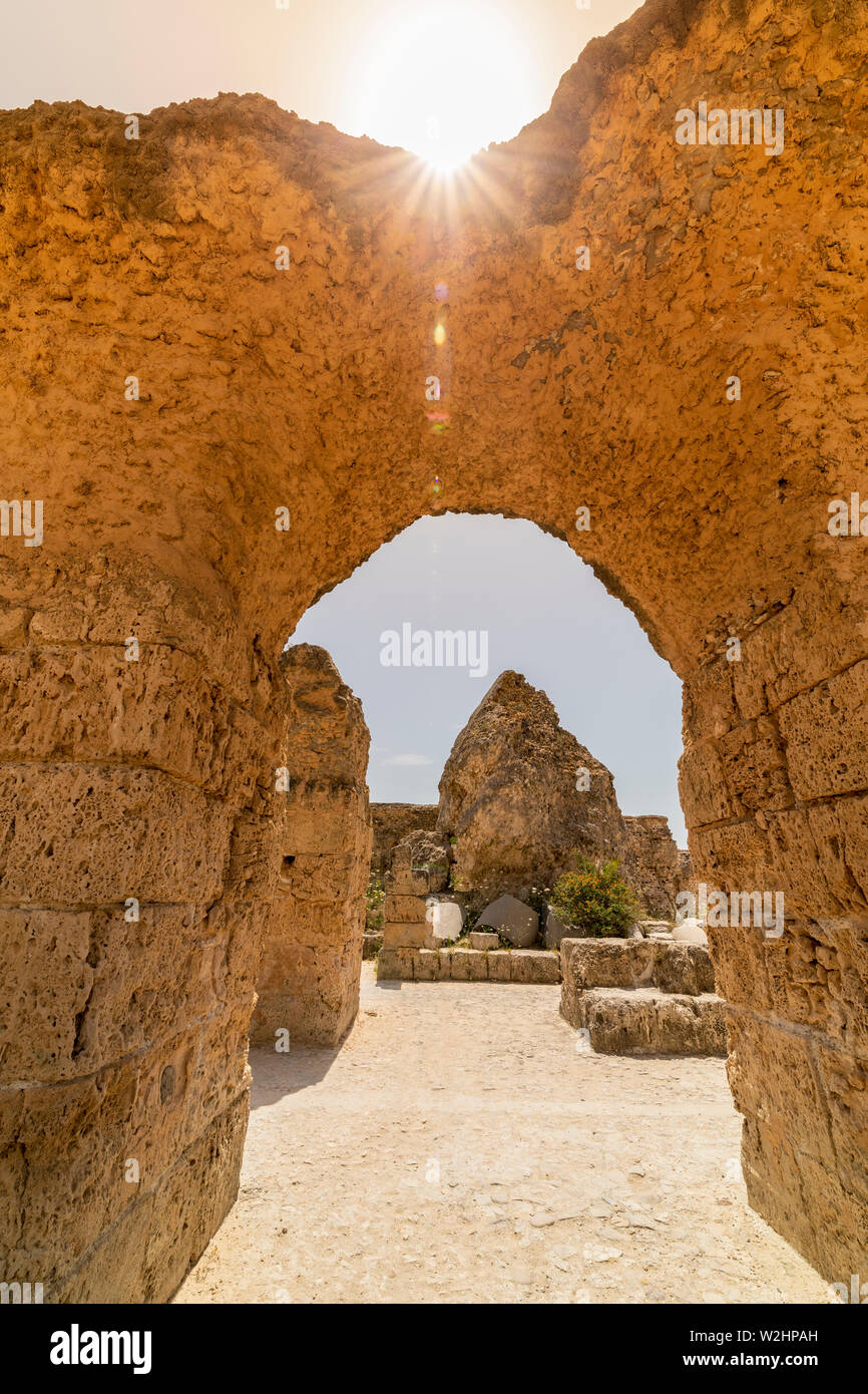 Ruines des bains romains de Carthage, Tunisie, 21 Jun 2019. Banque D'Images