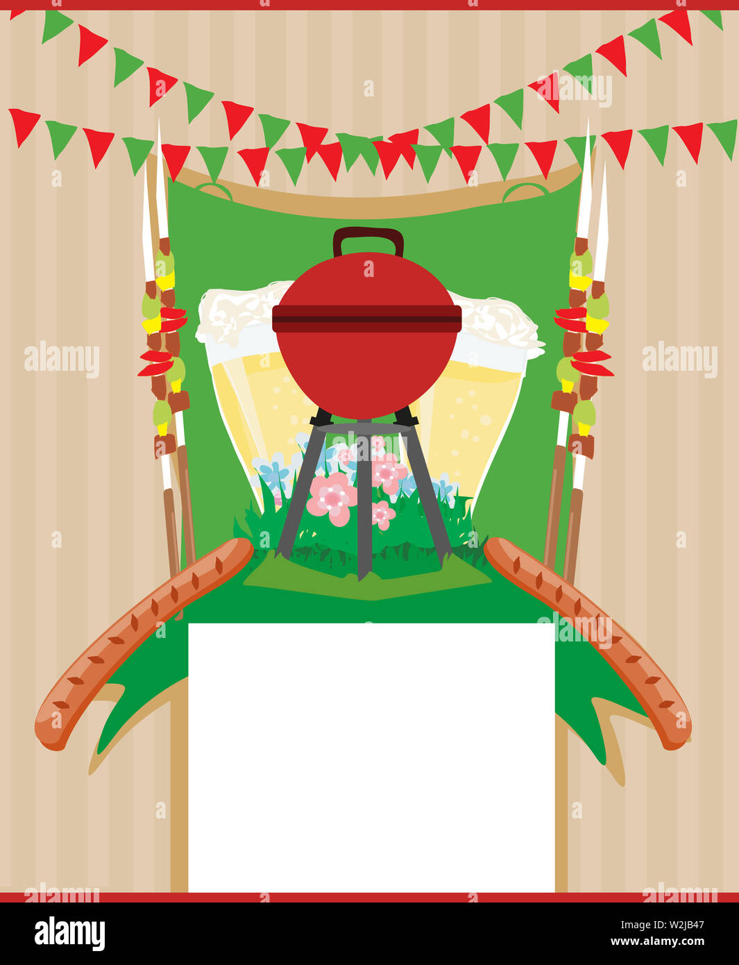 Tasty Meat Grill Barbecue Party Invitation Card Banque D Image Et Photos Alamy