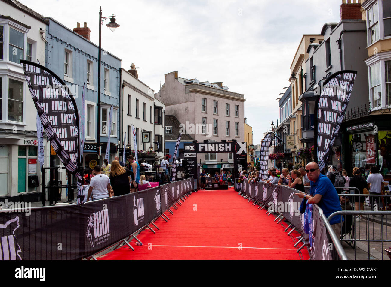 Tenby, Pays de Galles. 8 juillet 2019. Pays de Galles marathon sur le troisième jour de cours long week-end de Triathlon de Tenby. Banque D'Images