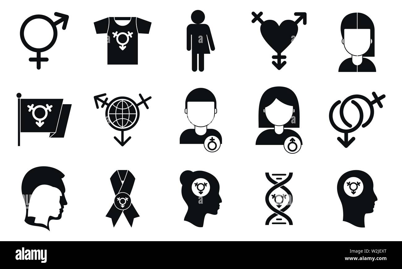 Les personnes transgenres icons set. Simple ensemble de personnes transgenres vector icons pour le web design sur fond blanc Illustration de Vecteur