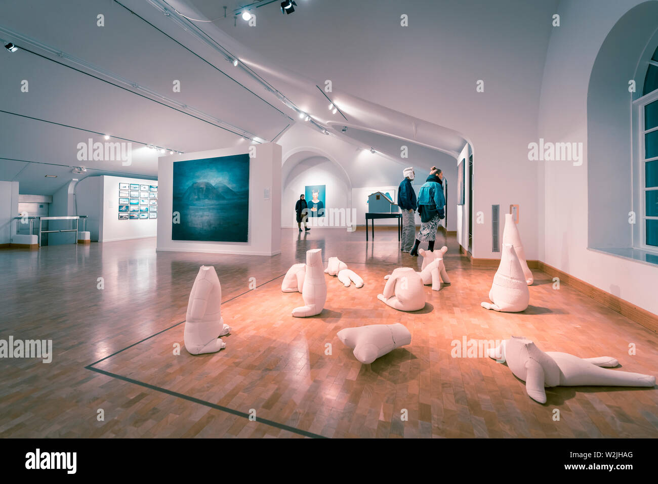Exposition artistique au Festival des feux d'hiver, Listasafn, Reykjavik, Islande Banque D'Images