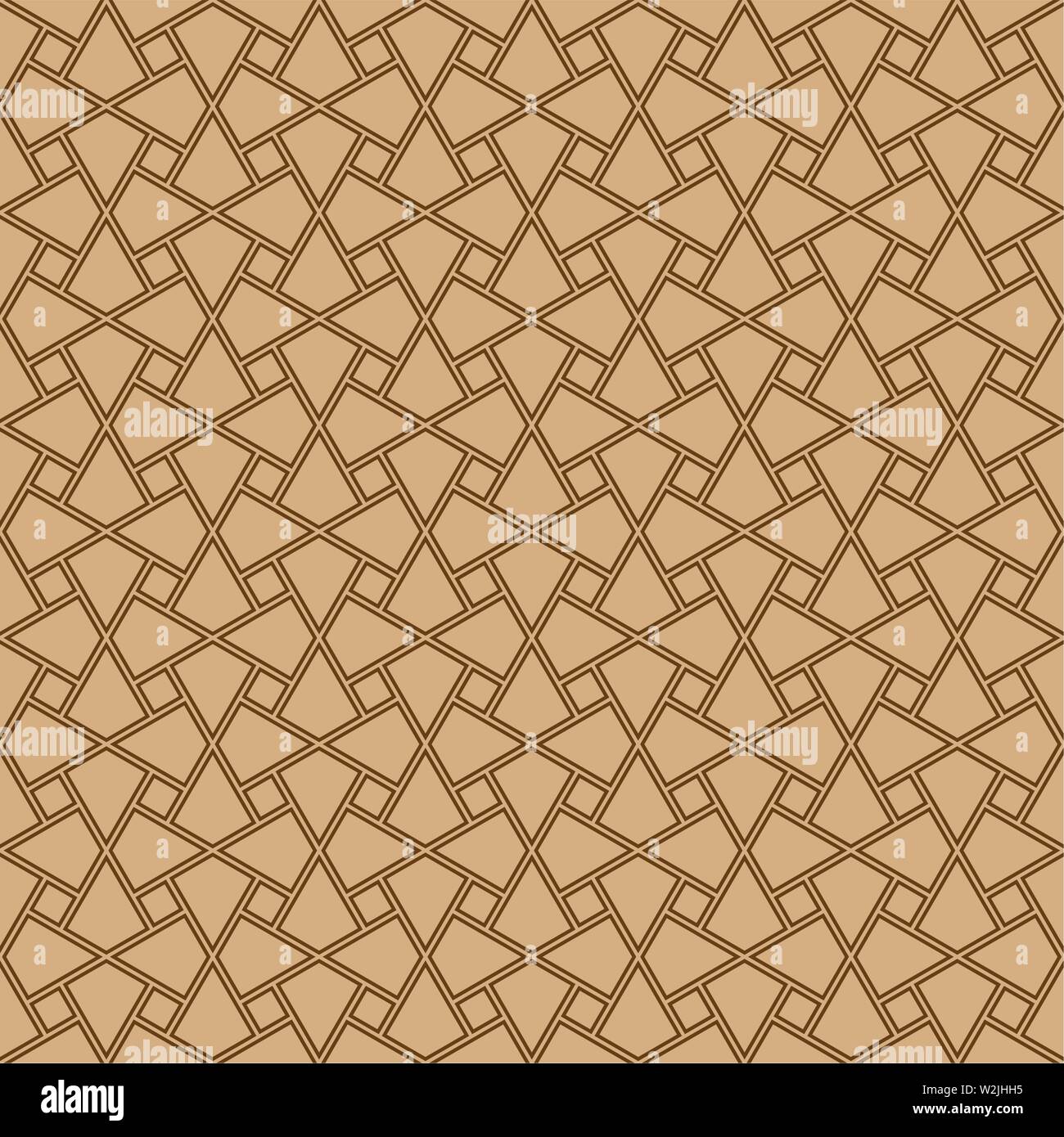 Ornement géométrique transparente fondée sur l'art arabe traditionnelle mosaïque musulmane.Brown color lines.Grande conception pour le tissu, du textile, du papier d'emballage,capot,retour Illustration de Vecteur