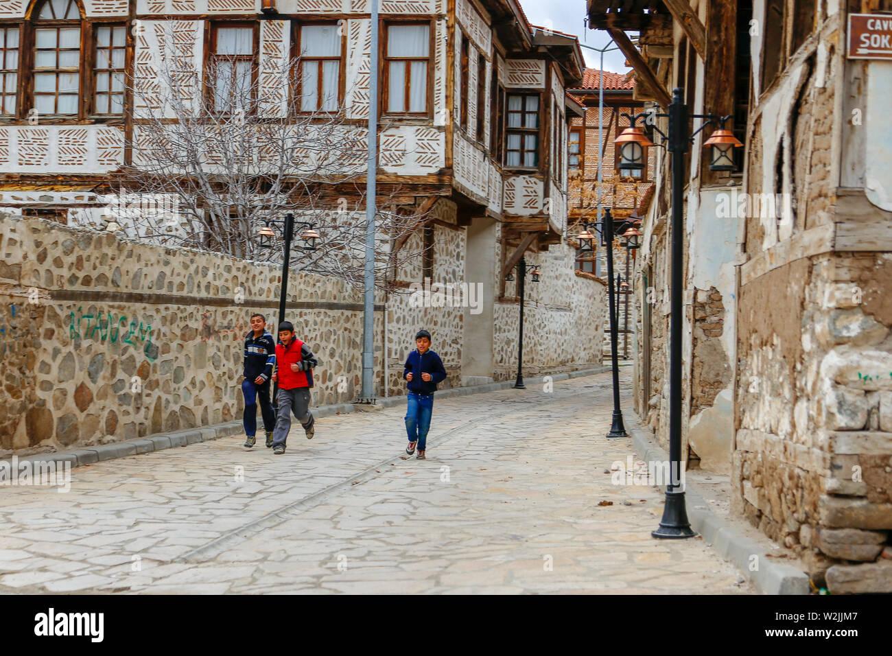 / Turquie eskisehir-Février 16,2014 Sivrihisar est une grande ville avec des rues étroites et anciennes maisons turques. Banque D'Images