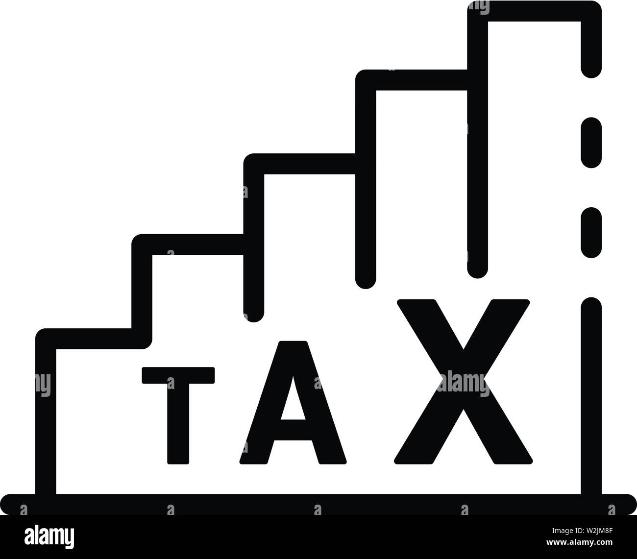 Tableau de l'impôt, l'icône de style contour Illustration de Vecteur