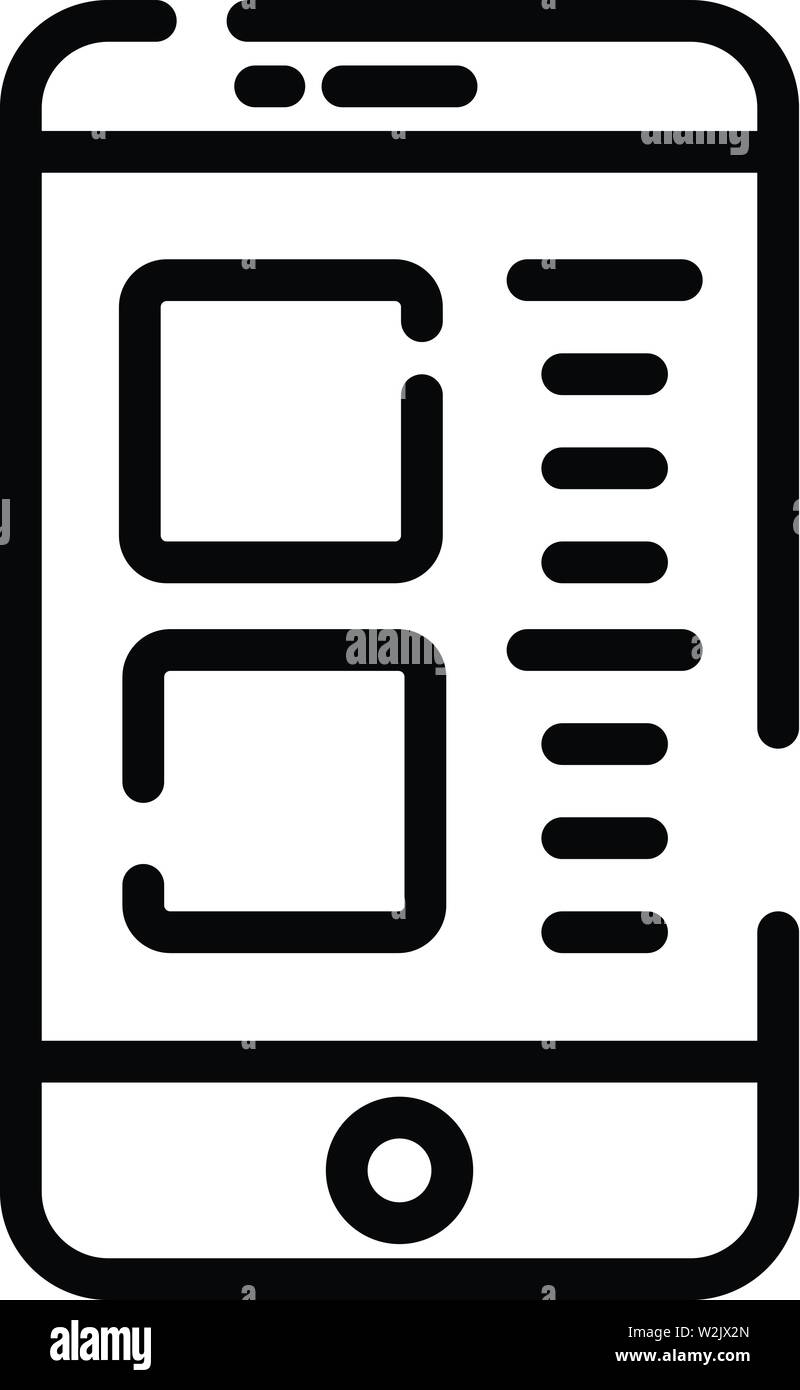 La dépendance du smartphone, l'icône de style contour Illustration de Vecteur