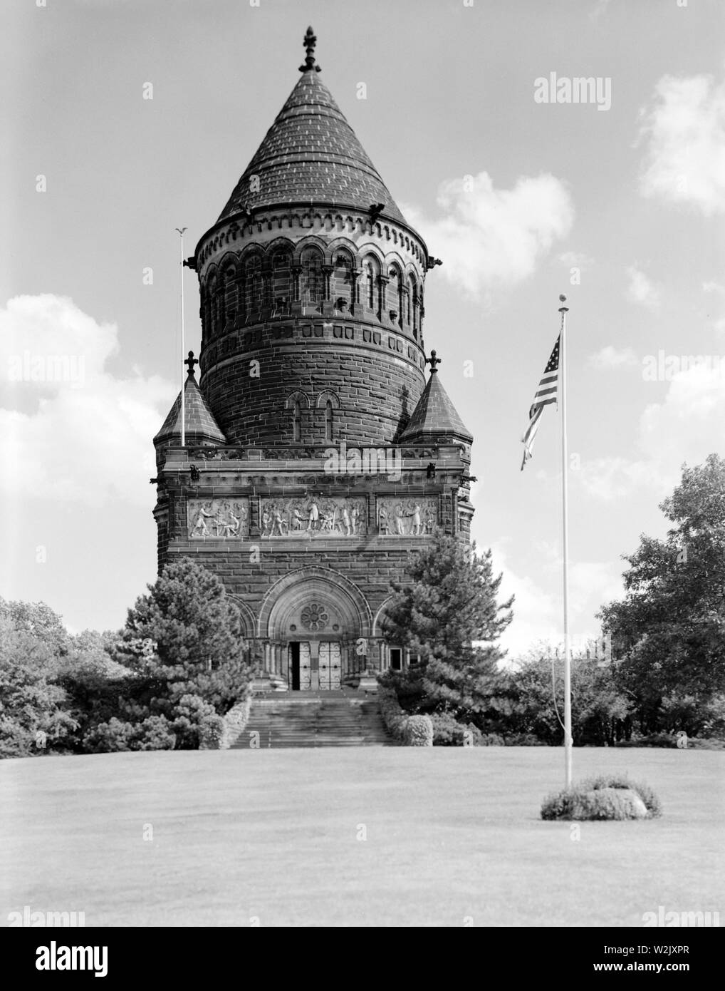 Le président James Abram Garfield Monument, Euclid Avenue, 12316 Cleveland, Cuyahoga County, Ohio, USA, Photo de Martin Linsey, bâtiments historiques de l'enquête américaine, 1930 Banque D'Images