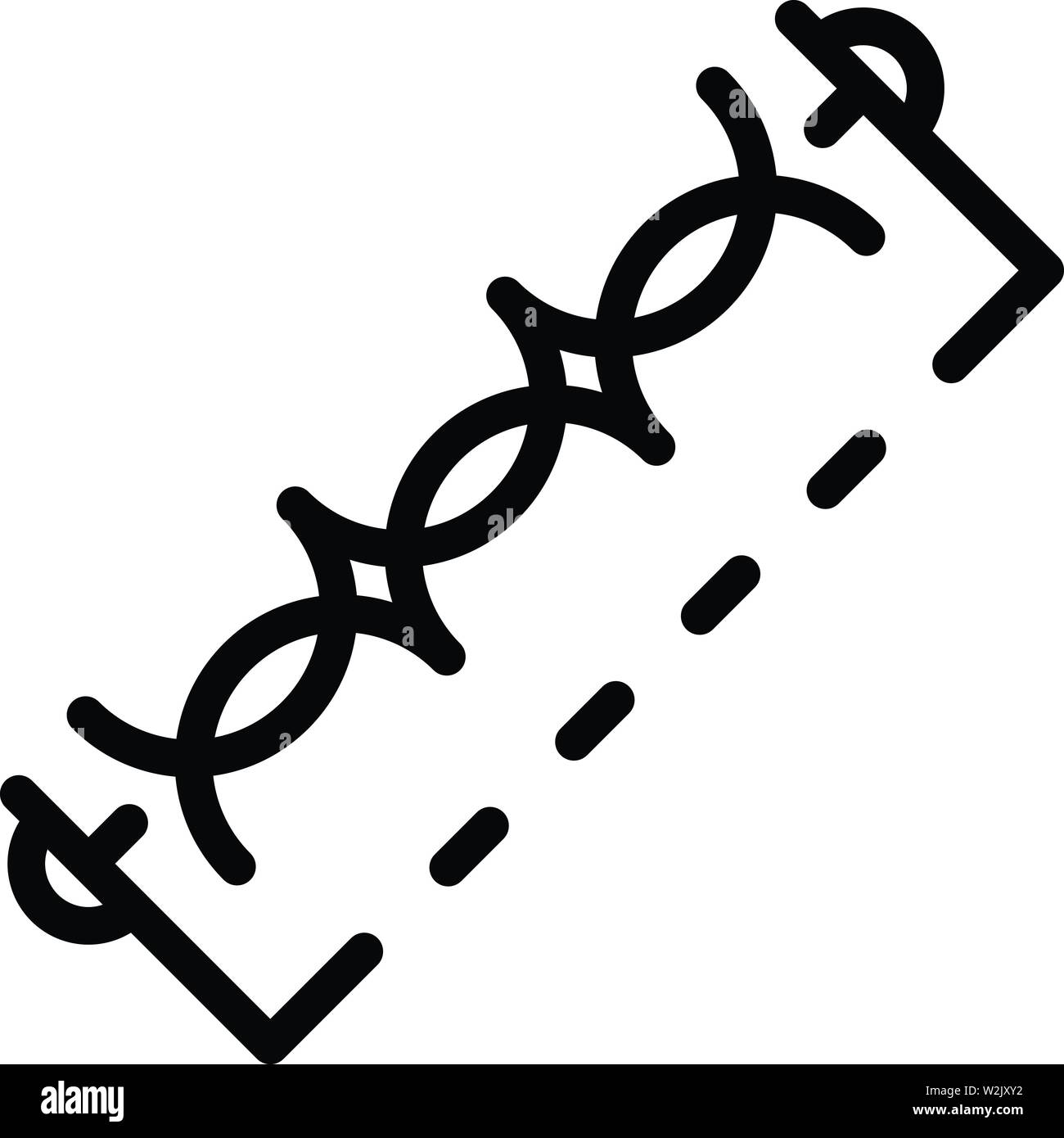 Désignation de la bobine inductive, icône de style contour Illustration de Vecteur