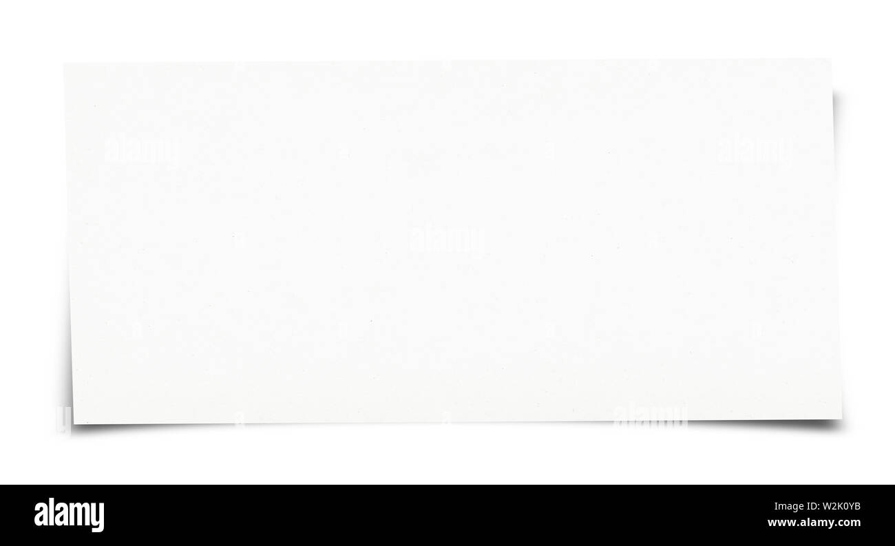Feuille de papier blanc isolé sur fond blanc Banque D'Images