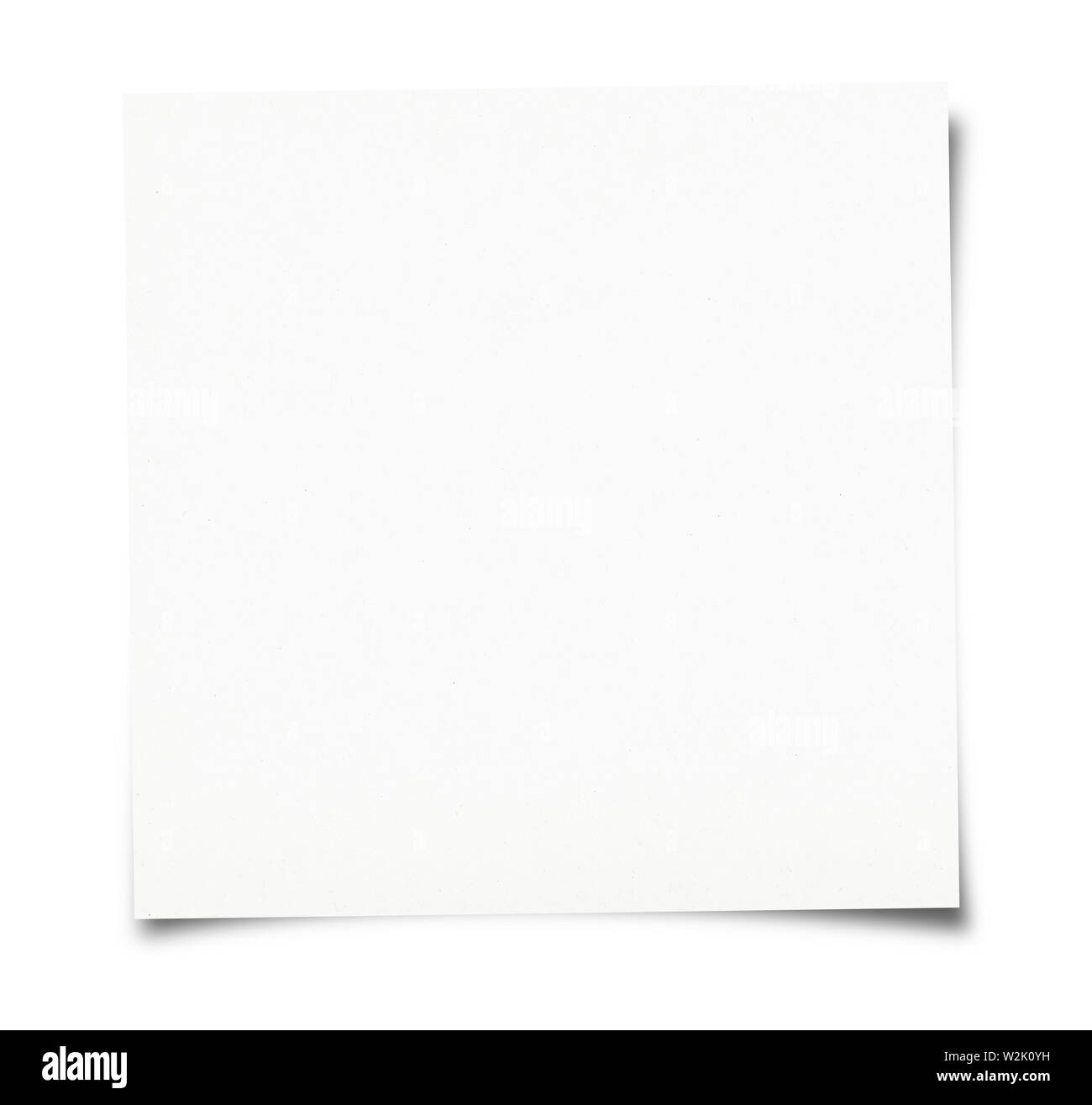 Feuille de papier blanc isolé sur fond blanc Banque D'Images