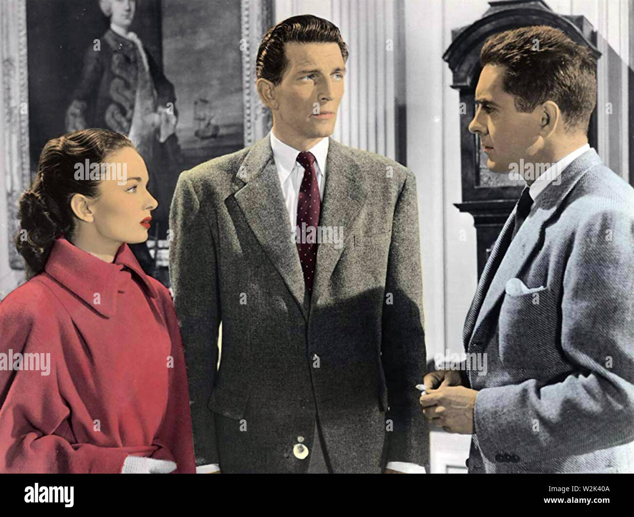 La MAISON SUR LA PLACE aka je n'oublierai jamais,vous aka l'homme de Deux Mondes 1951 Twentieth Century Fox Film avec de gauche à droite : Ann Blyth, Michael Rennie, Tyrone Power Banque D'Images