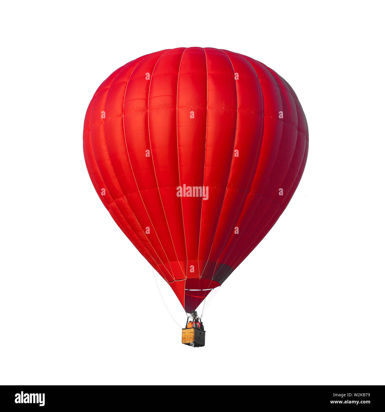 Hot Air ballon rouge isolé sur fond blanc Banque D'Images
