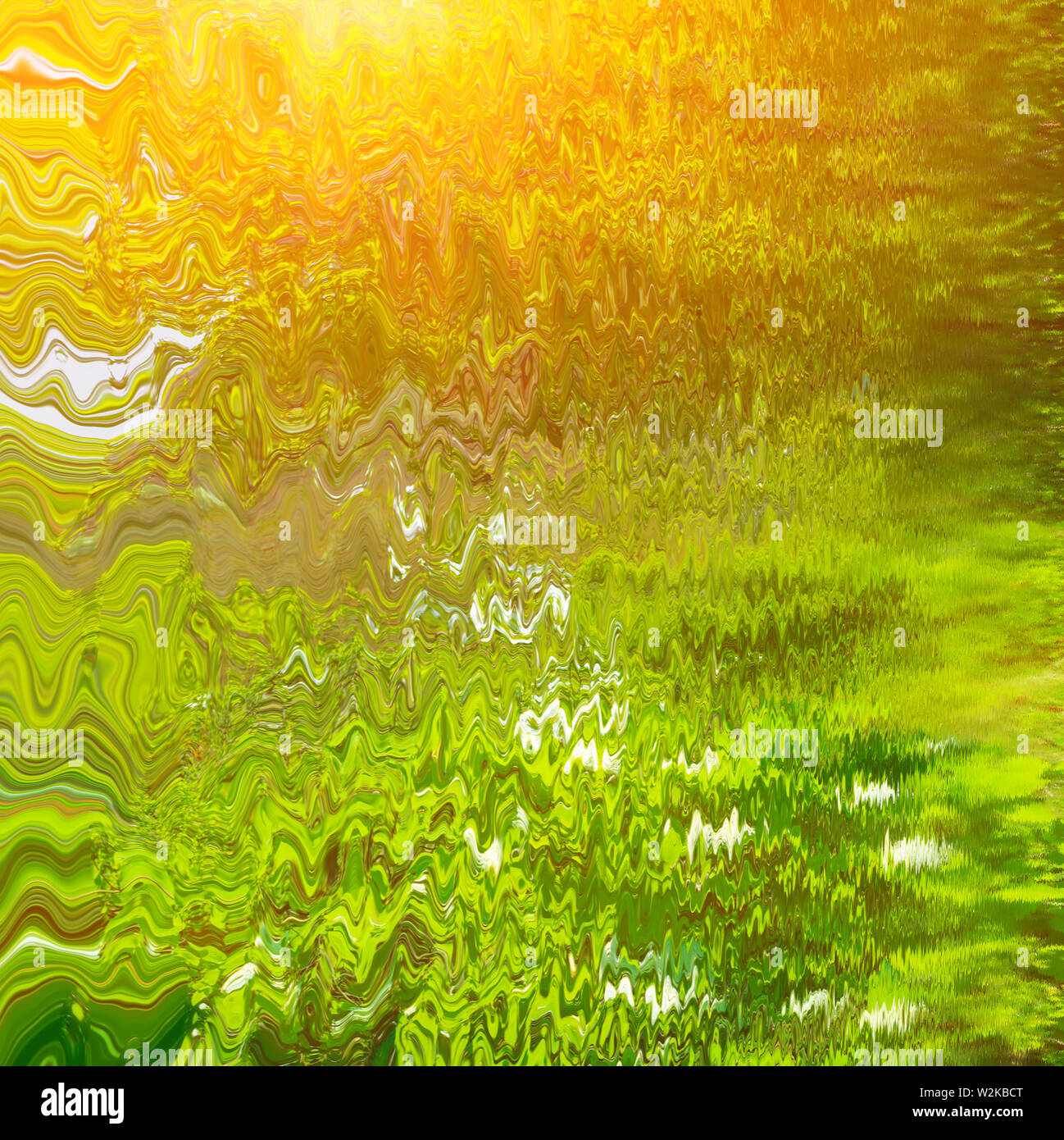 Paysage naturel vert reflétée dans l'eau Banque D'Images