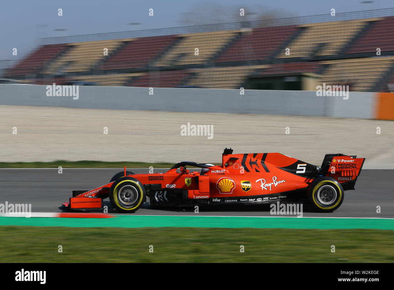 Sebastian Vettel, Scuderia Ferrari, Ferrari SF90, test de l'hiver 2019, le Circuit de Catalunya Banque D'Images
