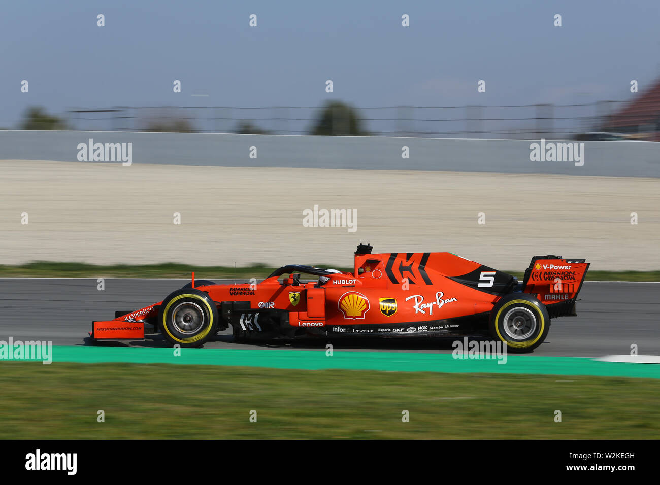 Sebastian Vettel, Scuderia Ferrari, Ferrari SF90, test de l'hiver 2019, le Circuit de Catalunya Banque D'Images