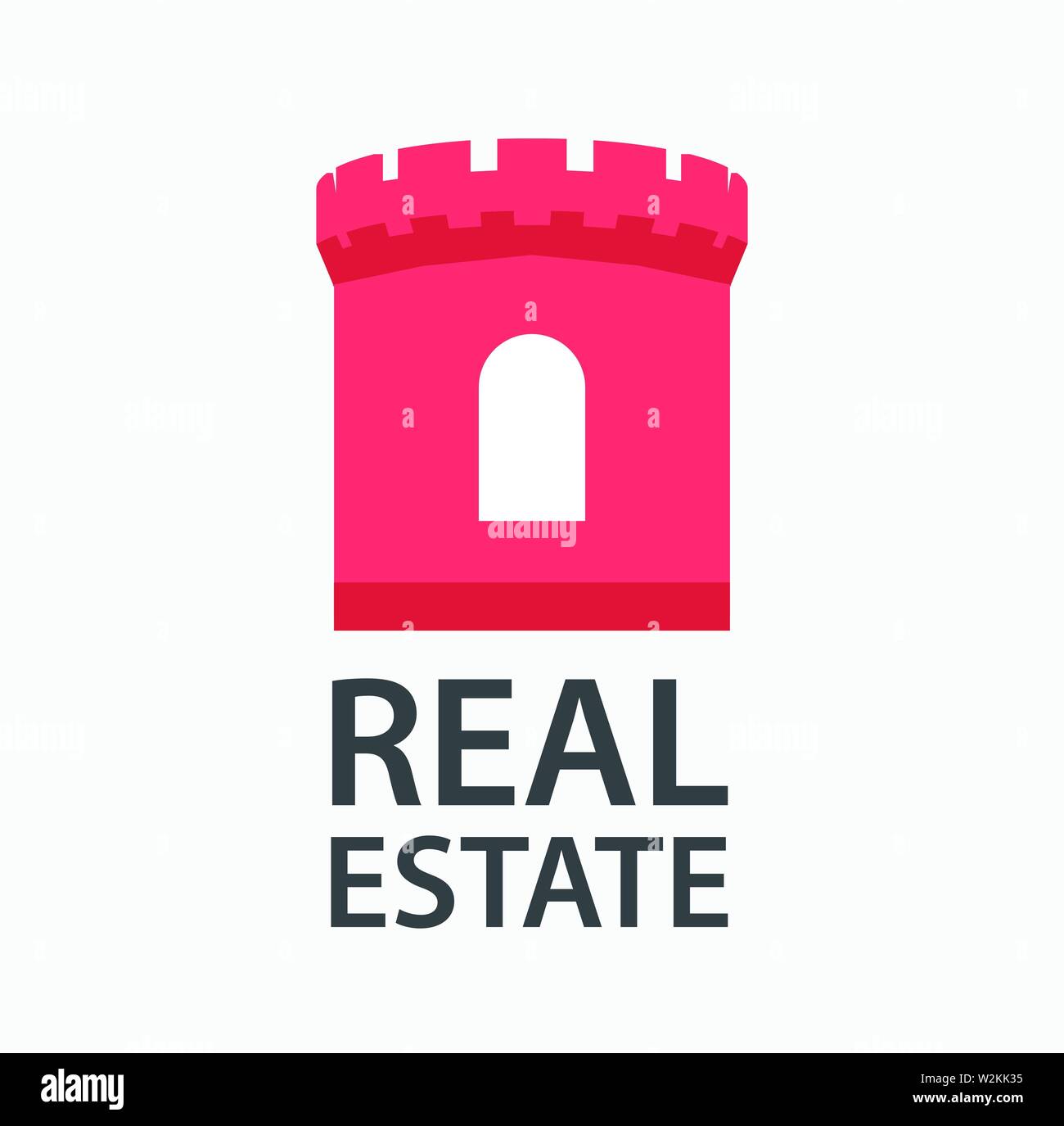 Logo Vector design pour une entreprise engagée dans l'immobilier - Château de la tour rouge montre la fiabilité et d'assurance. Illustration de Vecteur Logo Vector design pour une entreprise engagée dans l'immobilier - Château de la tour rouge montre la fiabilité et d'assurance. Illustration de Vecteur