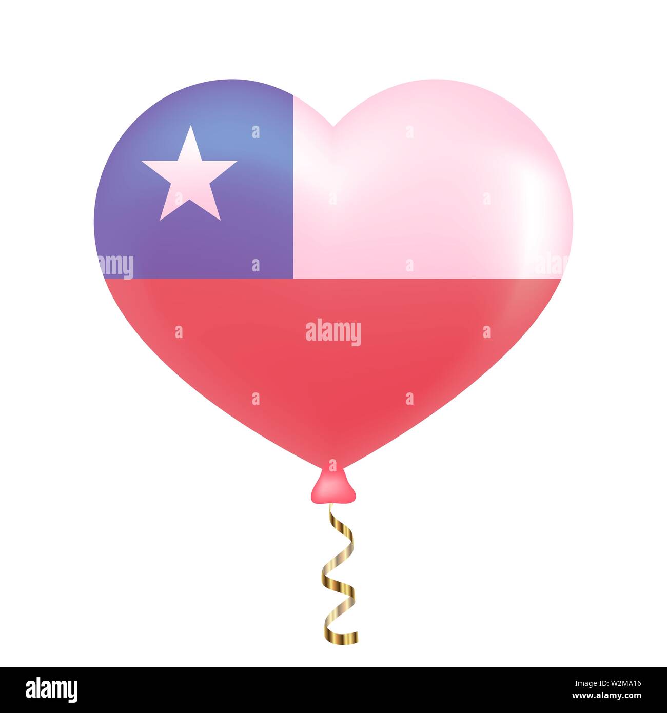 Pavillon du Chili en forme de coeur. vector illustration. Illustration de Vecteur