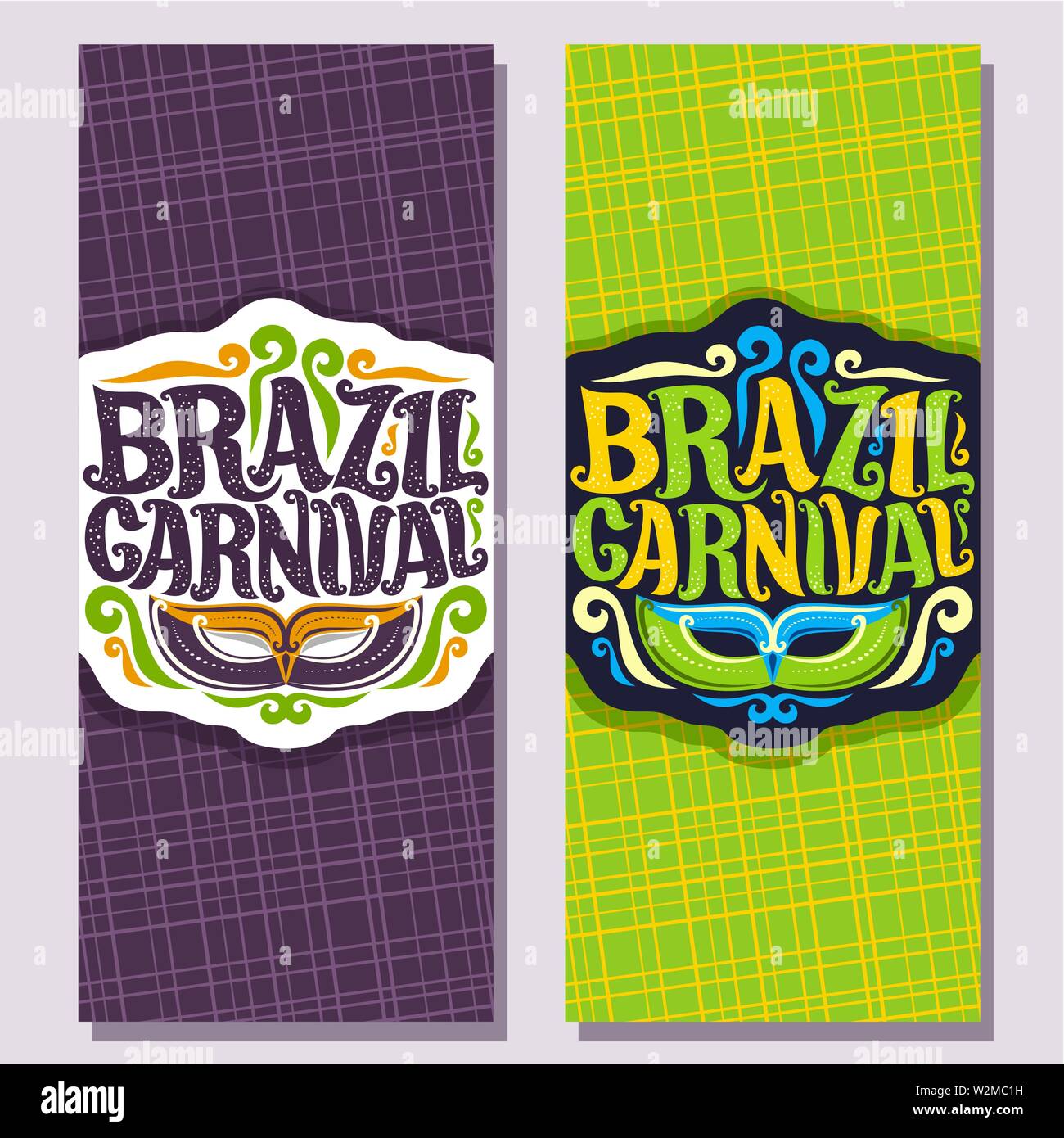 Bannières verticales vecteur pour carnaval du Brésil Illustration de Vecteur
