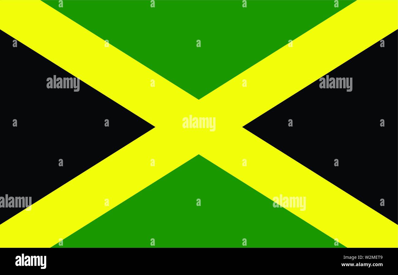 Le drapeau de la Jamaïque avec croix et noir et d'or Illustration de Vecteur