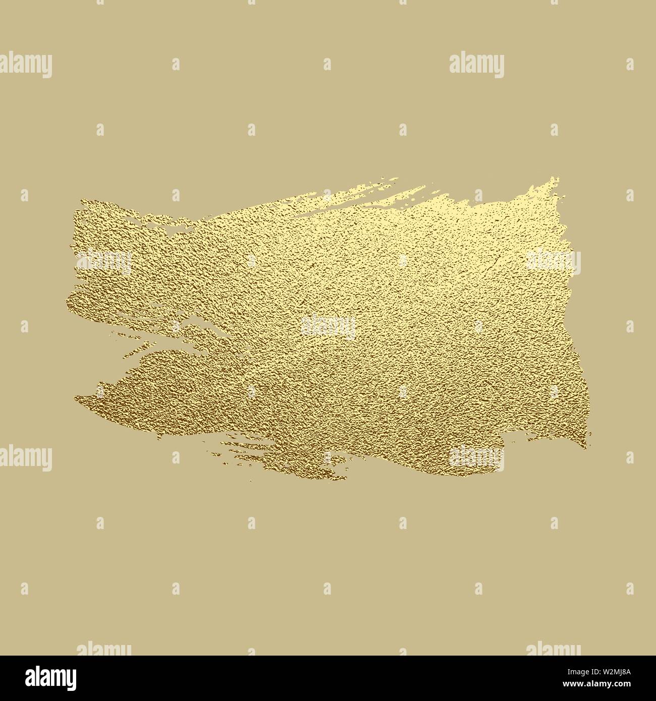 Trait de peinture d'or. Abstract art texturé scintillant or illustration. Coup de pinceau à la main de l'élément de conception. Vector illustration Illustration de Vecteur