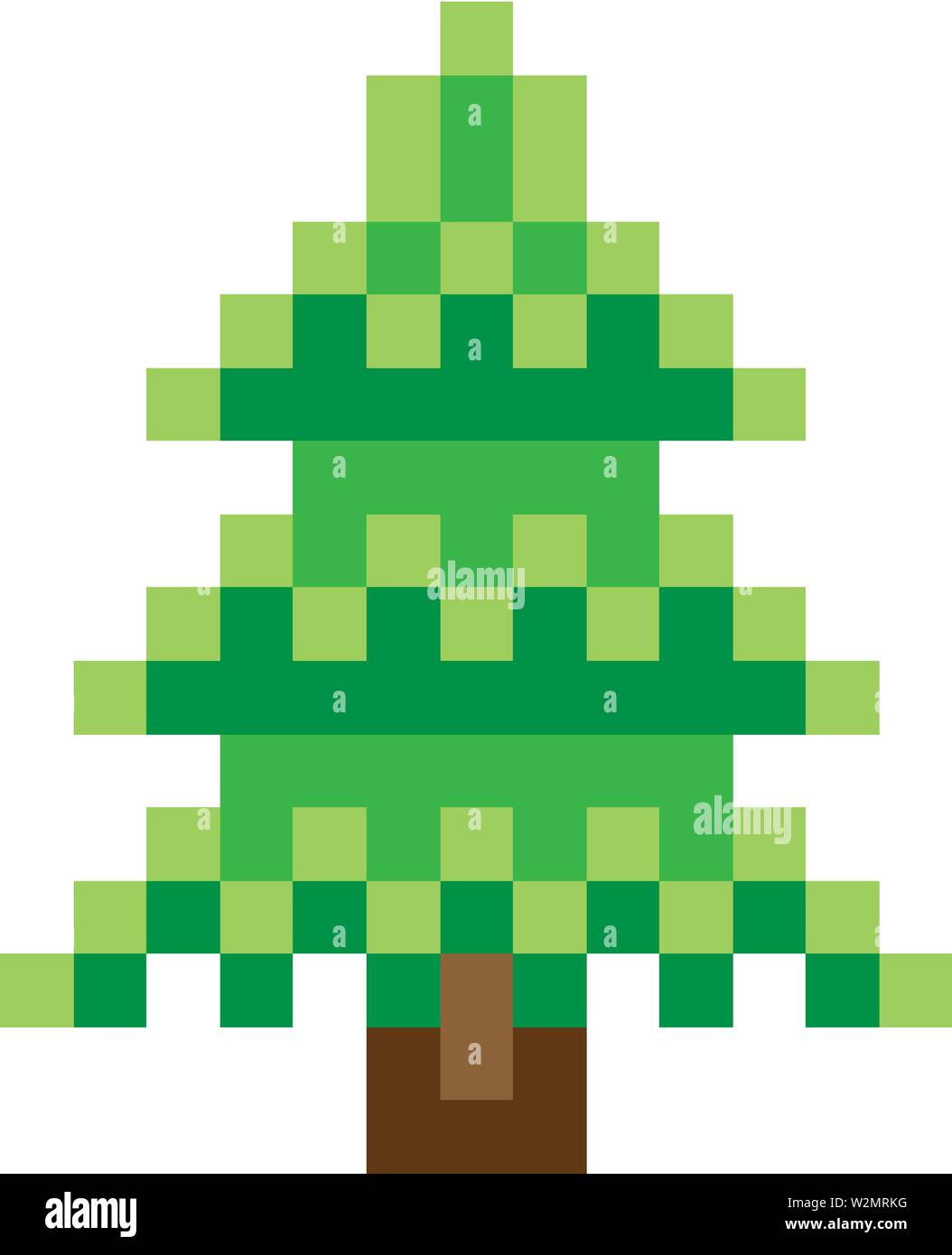 8 Bit Pixel arbre Jeu Vidéo Icône Art Illustration de Vecteur