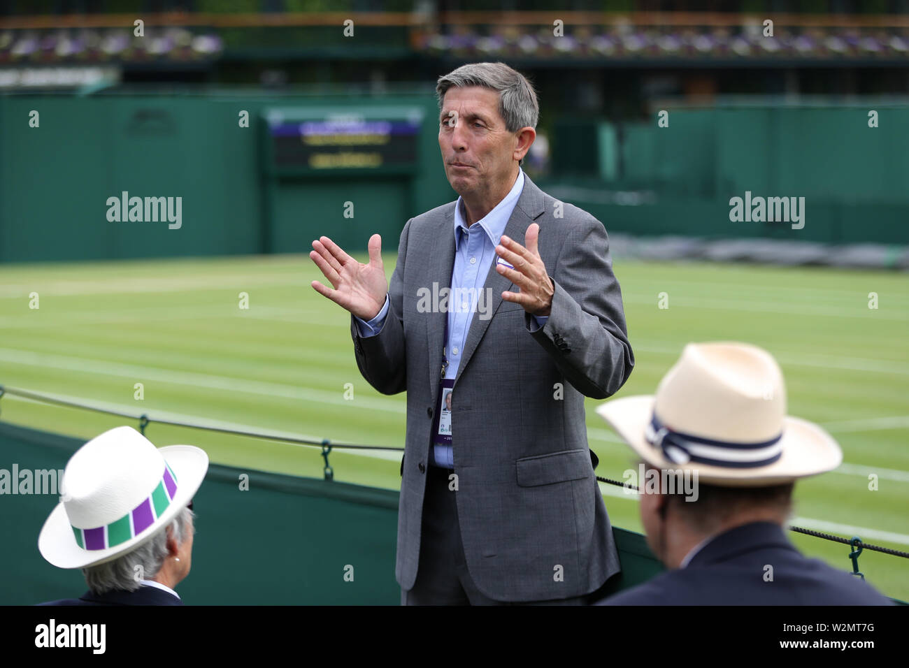 Wimbledon, Royaume-Uni. 10 juillet, 2019. Tennis de Wimbledon. Andrew Jarrett, arbitre du tournoi, 2019 Allstar Crédit : photo library/Alamy Live News Banque D'Images
